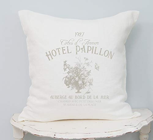 565pir Kissenbezug im Landhausstil, französisches Landhausstil, Shabby-Chic-Stil, französische Antiquitäten, französisches Leinen