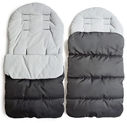 WIKEA Universal 3 in 1 Kinderwagen Schlafsack Annex Mat Fußsackbezug Kinderwagen Bunting Bag Wasserdicht Winddicht Kältebeständig Abnehmbar (GRAU)