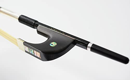 VINGOBOW Diamond Kohlefaser Kontrabassbogen Bass Bow Konzert Level Ebony Frog gut ausbalancierter süßer Sound 4/4 Größe