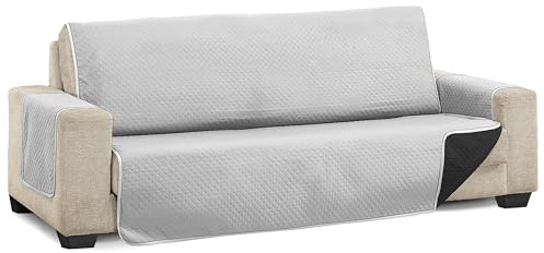 Martina Home Diamond Sofabezug, gesteppt, wendbar, Grau/Schwarz, 4-Sitzer