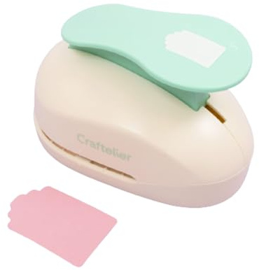 Craftelier - Label Punch with Scalloped Special for Scrapbooking and Crafts | Push Lever for Tags on Paper and Card - 3 inches · 7.62 cm