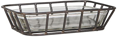 IB Laursen Seifenschale Seifenablage Seifenhalter Metallständer Glas Vintage Landhaus Shabby, 14,5 x 10,5 x 3 cm, (0319-00)