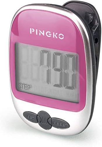PINGKO Pedometro da passeggio per monitorare accuratamente i passi, portatile, contapassi, distanza, calorie, contacalorie, contacalorie, rosa