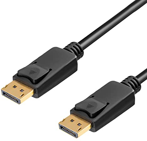 HB-DIGITAL Câble de raccordement DisplayPort 1.2 - 1 m - Fiche DP vers fiche DP - Résolution 4K 2K - 21,6 Gbit/s HDR - Contacts plaqués or - Fermeture de verrouillage - Carte graphique PC, moniteur