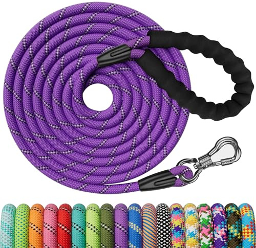 X XBEN Longe pour Chien 10M, Laisse de Dressage avec Poignée Confort et Mousqueton Verrouillable, Robuste pour Petits, Moyens et Grands Chiens