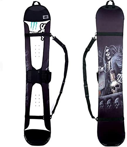 WEALTHY73 Tragbare Furnierschutzhülle Allround-Snowboardtasche Aufbewahrungstasche für Skiausrüstung Elastisches SBR-Gewebe, Wasserdicht und Verschleißfest, Ghost,150CM