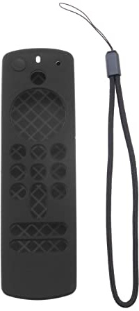 YINETTECH Fernbedienungs-Schutzhülle mit Handschlaufe Kompatibel mit Alexa Voice Remote 2021 (3. Gen) / Fire TV Stick 4K 2021 Silikonhülle Schwarz