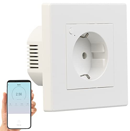 Luminea Home Control WLAN Unterputzsteckdose: WLAN-Unterputz-Steckdose mit Stromverbrauch-Messung, App, 3.680 W (Smarthome Unterputz-Steckdose, Alexa, TV)