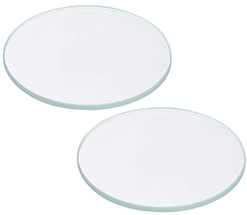 PATIKIL 2Uds 1, 65x0, 08 Diámetro Linterna Cristal Lente Transparente | Pulido Borde Cristal Lente, para LED Luz Fuente Lente Manual Linterna Reemplazo
