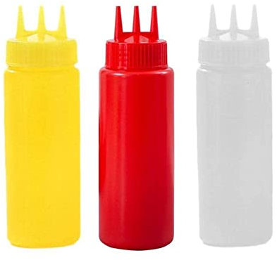 Q2T5 Saucen-Spender, 3 Löcher, Gewürzspender, Behälter, Werkzeuge, Dressing, Salat, Aufbewahrung, Senf, Ketch