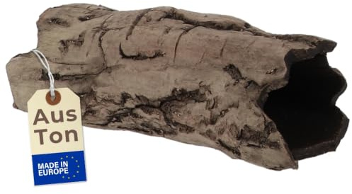GarPet Aquarium Deko Höhle Birkenrinde L Terrarium Deko fürs Aquarium Versteck für Fische Laichhöhle Welshöhle Versteckhöhle Reptilien Höhle Wels Baumstamm Tonröhre Schlangen