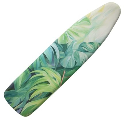 Tongluoye Tropical Palm Tree Leaves Ironing Board Cover and Pad 15 x 54 Heavy Duty Iron Board Covers Standard Size Padding Decorative Covers for Most Iron Boards Ironing Pad Cover Green