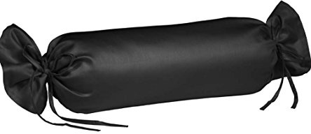 liebling Kissenhülle Nackenrolle Interlock Jersey 40 x 15 cm, Farbe schwarz, Kissenbezug aus 100% Baumwolle, edler Glanz, waschbar 60 Grad, Ökotex 100