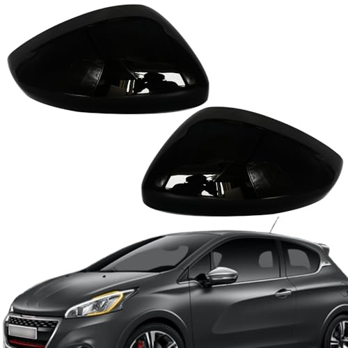 Ruolin Cubierta de Espejo Retrovisor, Funda para Espejo de Coche Carcasa de Espejo Retrovisor de Coche Accesorios de Repuesto Compatible con Peugeot 208 2013-2019
