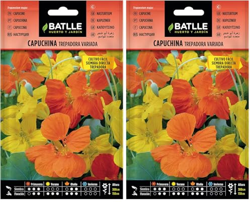 Battle- Semi di Fiori, nasturzio Assortito (Confezione da 2)