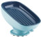 Fatiya Porte-savon avec ventouse, double drainage, auto-drainant, porte-savon pour douche, salle de bain, cuisine, toilettes (bleu azur)