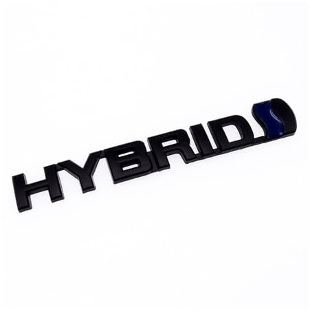 RZL 1pc 3D Hybride Logo Autocollants Réaménagement Emblème Métal Badge Décalcomanies Autocollants de Style de Voiture(Noir)