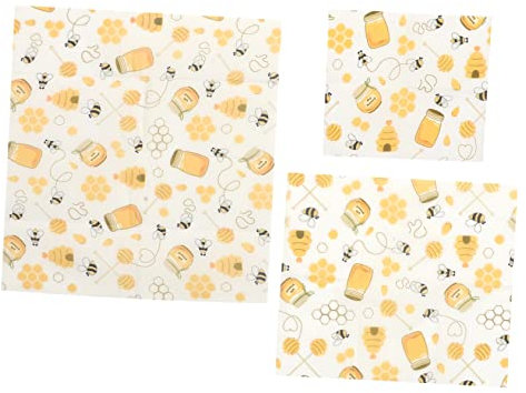 Beavorty 3 Stück Bienenwachs Lebensmittelverpackungen Wurstwaren Lebensmittel Wiederverwendbare Wachsverpackungen Bienenwachs Brotbeutel Wiederverwendbare Verpackungen