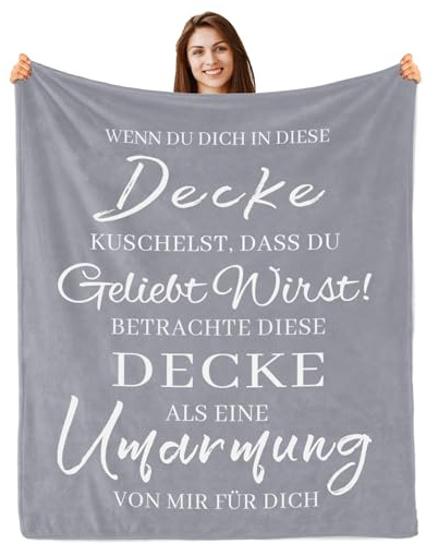 ZJZG Umarmungsdecke Geschenke für Frauen | Kuschelige Flanell-Decke Geschenk für Geburtstag, Weihnachten & Einzug | Extra weich - Perfekt für Freundin, Ehefrau, Mutter & Kollegin