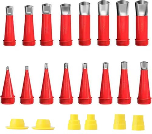 Set di ugelli in gomma integrati, 22 pezzi, un set di ugelli in acciaio inox monoblocco, diverse misure, punte in silicone CuiCanfla, punte in silicone trasparente