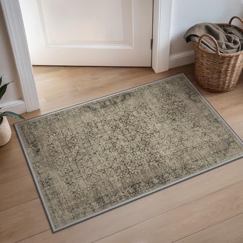 BEIMO Boho Teppich Wohnzimmer Schlafzimmer Vintage Waschbare Teppich Kurzflor rutschfest Teppiche für Küche 60X90CM