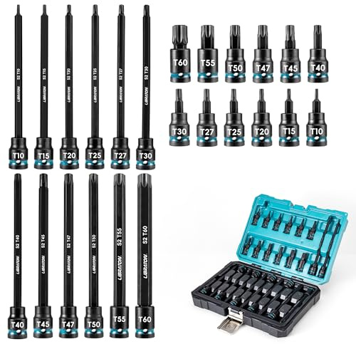 LIBRATON Juego de Llaves de Vaso de Impacto con Puntas Torx de 3/8