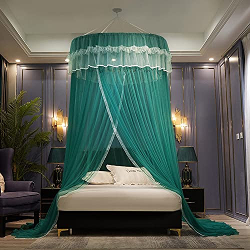 Großer Prinzessinnen-Schmetterlings-Moskitonetz, Baldachin, mehrfarbig, Kuppelvorhang für Mädchen, Teenager, Kinder, Erwachsene, ideal für Bett, Kinderbett, Grün