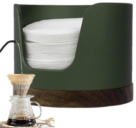 Soporte de papel de filtro de café: recipiente de filtro de papel de café, dispensador de filtro de café portátil | Contenedor de almacenamiento del soporte del filtro de café, soporte de filtros de p