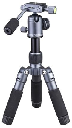 YUPEIUKLI Trípode pequeño 20 Pulgadas para cámara DSLR y videocámara Trípode de Escritorio de aleación de Aluminio con Cabezal Giratorio de 360 Grados