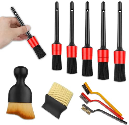 MQWDGJ 10pcs Car Detailing Brush Set, Car Cleaning Brush, Car Interior Cleaning Brush Car Interior Dust Sweeping Soft Brush for Interior Exterior Automotive Wheel Engine Air Vents