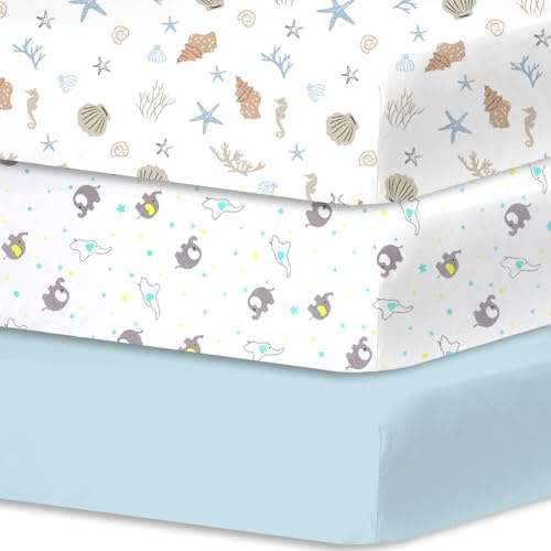 Little Grape Land Spannbettlaken 60x120cm, 3er Set Babybett Kinderbett | Weiche Mikrofaser, atmungsaktiv, mit 360° Rundum-Gummizug, Oeko-TEX zertifiziert und pflegeleicht für den täglichen Gebrauch.