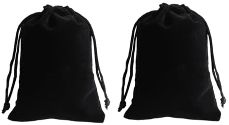 Mipcase 2 pièces Pochon Noir Grand Format avec Cordon de Serrage Lot de Pochettes de Rangement pour Bijoux et pour Mariage Noël et Voyages