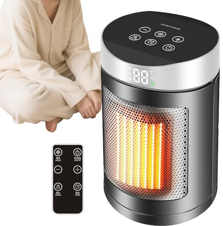Weqizuerqi Ventilador y Radiador | 6 Modos Ajustables de Ventilador Circulador de Aire Calefacción Eléctrica Silenciosa con Protección Sobrecalentamiento y Basculación para Oficina Dormitorio Baño