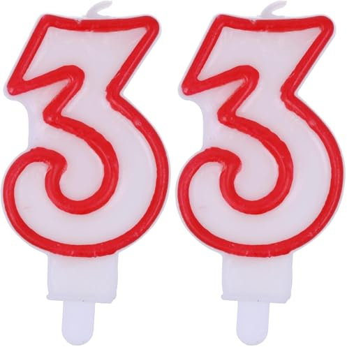 Bougie numérique rouge n° 3 (Lot de 2)