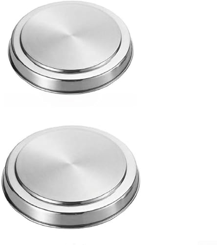 Opatiny Set di 4 coprifornelli in acciaio inox per stufe elettriche, 2 x 21 cm e 2 x 17 cm, resistenti al calore e facili da pulire