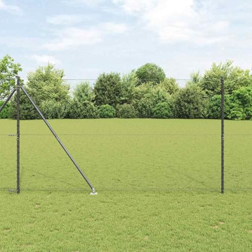 Recinzione per stagno, recinzione con palo grigio, 1,6 x 10 m, in acciaio rivestito in PVC, per esterni, giardino, terrazza