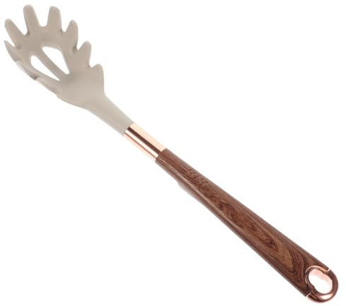 AUTSUPPL Tenedor para Espaguetis de Silicona Color Caqui Colador para Pasta Reutilizable Cuchara para Servir Fideos Utensilio de Cocina Versátil para Hogar y Comedor