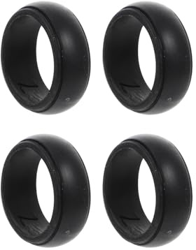 Operitacx Set da 4 Anelli Sportivi in Silicone Nero per Esercizi in Palestra, Anelli Protettivi Aperti per Dita, Adatti a Uomini e Donne per Allenamento Forza Presa e Destrezza