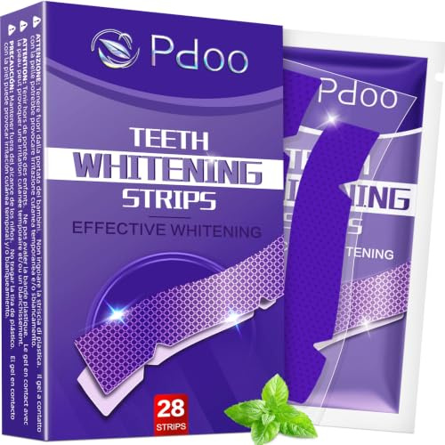 Bandes de Blanchiment Dentaire Violet 28 Pcs (14 Paires) | Kit de Blanchiment Dentaire Sans Peroxyde | Effet Correcteur de Teinte Jaune | Whitening Strips pour Blanchiment Dentaire en 7 Jours