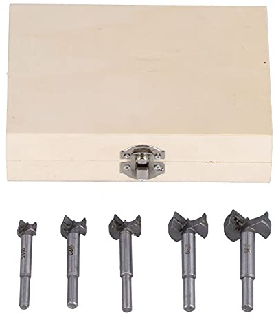 Set di 5 punte da trapano per lavorazione del legno, fresa per fori a cerniera con punte da 15 mm - 35 mm, punta piatta in acciaio ad alta velocità per trapani elettrici, con