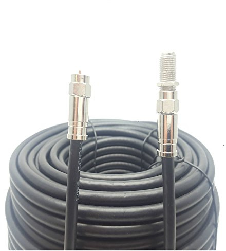 SSL RG6 Satellite Coaxial Cable Extension 3 Meter Black Fully Assembled RG6 Satellite Coax TV Lead Kit with Premium Fitted Compression F Connectors for Sky Q HD, Freesat and Virgin Media