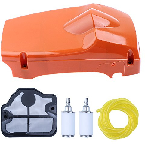Haishine Top Engine Cover Cylinder Shroud Air Filter Gas Fuel Line Kit for Husqvarna 137 142 Chainsaw Replacement Parts