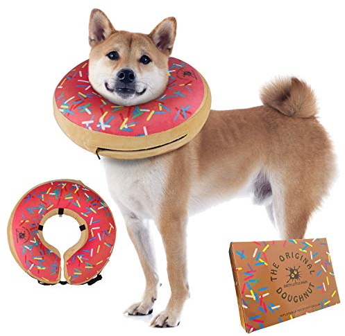 Aufblasbares Hundehalsband | Tolle Alternative zum Hundetrichter | Bequemes Genesungshalsband für mittelgroße Hunde (Rosa)