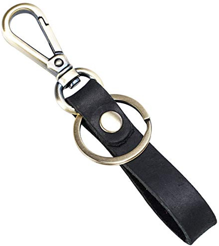 Aileder Leder-Schlüsselanhänger für Auto Gürtel Schlüsselhalter verrücktes Pferd Lederband Valet Schlüsselanhänger Schlüsselring Schlüsselband