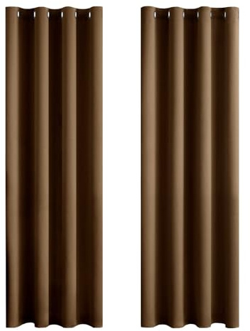 MIULEE Vorhänge Braun Blickdicht mit Ösen, Schöner Weicher Verdunklungsvorhänge zum Verdunkeln von Räumen, 2er Set Gardinen Abdunkelnd Schlafzimmer Wohnzimmer Thermovorhang Kälteschutz 140X260 cm