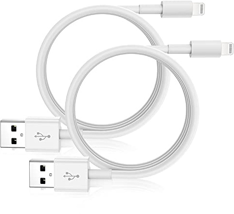 iPhone Ladekabel 2M, 2er Pack 6ft iphone 11 usb auf lightning kabel | [Apple MFi Zertifiziert] Lightning auf USB Kabel Kompatibel iPhone 12/11 Pro/XS MAX/XR/8/7/6s/6,iPad Pro/Air/Mini,iPod ，Weiß