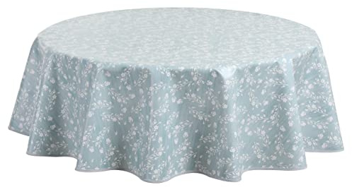 Home Direct Wachstuch Tischdecke Wachstuchtischdecke Abwaschbar Rund 155 x 61 cm Entenei blau grün