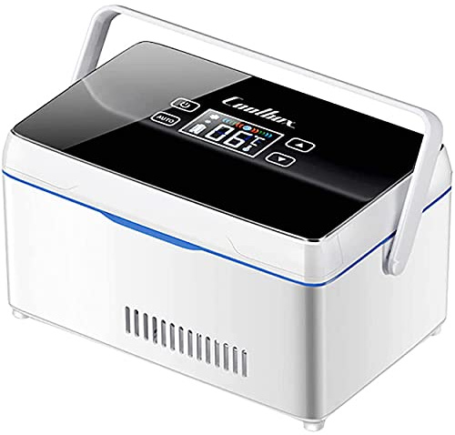 FSCLJ Mini scatole refrigeranti Custodia refrigerata Portatile per insulina, Display LCD 0-18 ℃ Contenitore refrigerato Piccolo Frigorifero Mantieni l'isolamento dei farmaci per Il diabete
