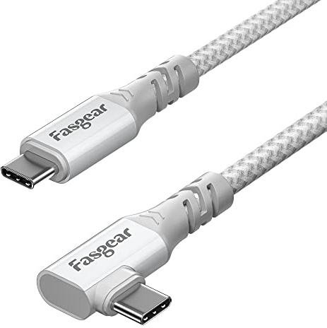 Fasgear USB-C-Kabel für Macbook Pro SuperSpeed 20 Gbps USB 3.2 Gen 2x2 geflochtenes Typ-C-Kabel 100 W Schnellladung 4K-Videoausgang Thunderbolt 3 Kompatibel für i-Pad, Sam-sung(1m, Weiß)