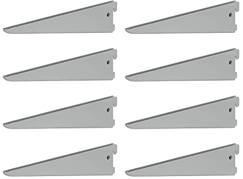 8 x siwitec U-Träger 270 x 50 mm in Aluweiss, Regalhalter für ein zweireihiges Regalschienensystem